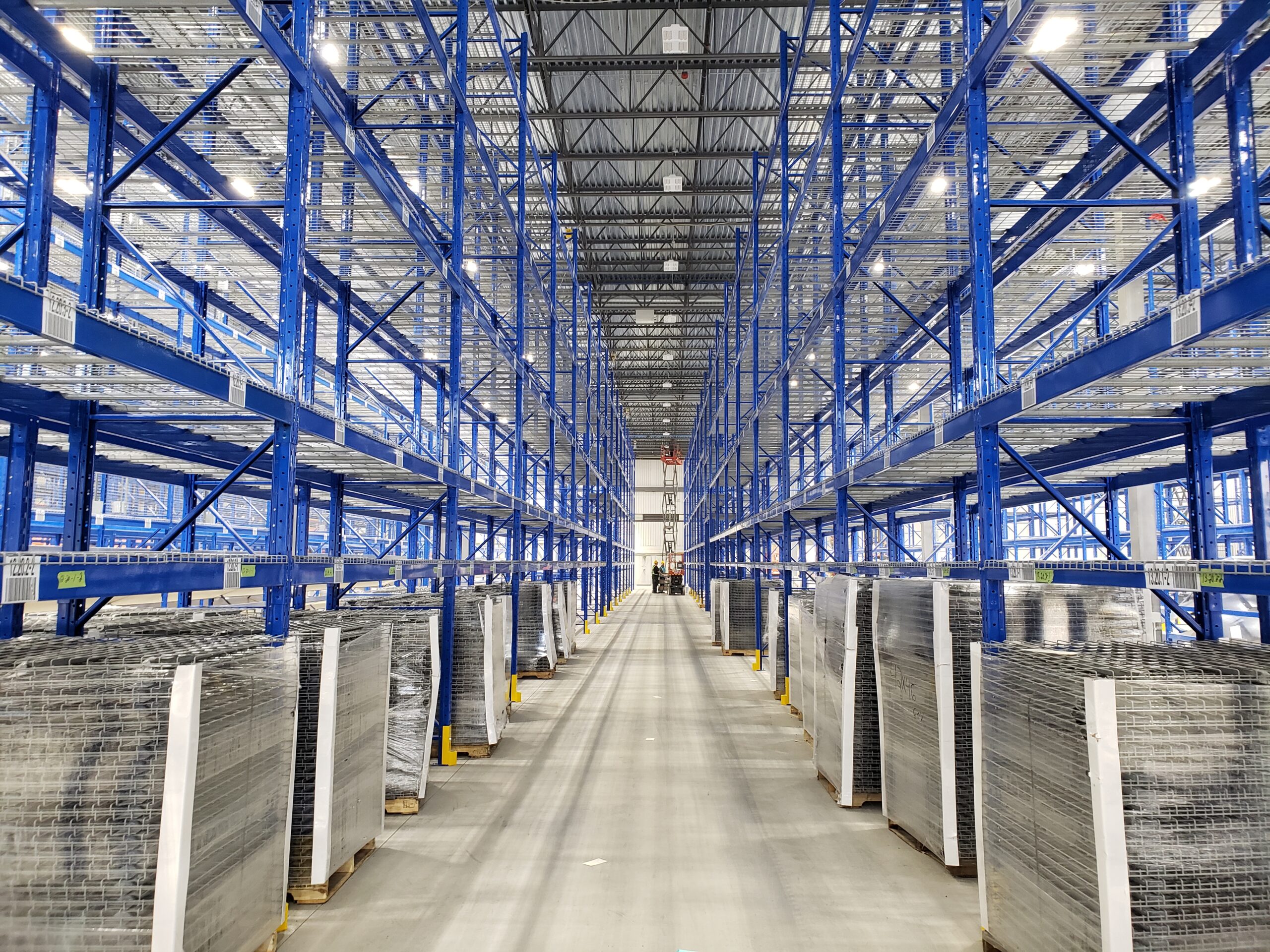 Pallet racking installed in Microbird’s warehouse by the team at MSK Canada.