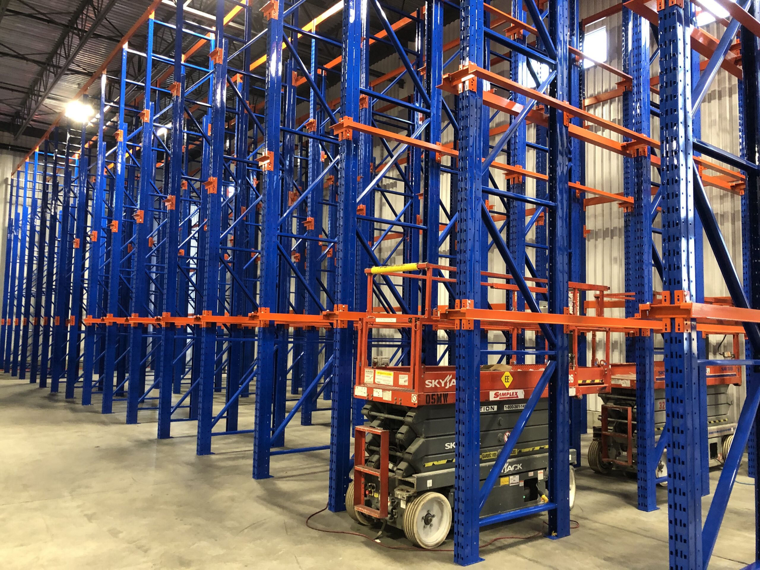 Pallet racking installed in Microbird’s warehouse by the team at MSK Canada.