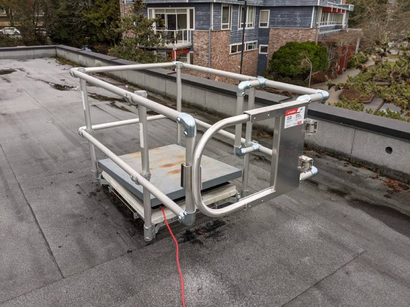 Guardrail on a hatch.