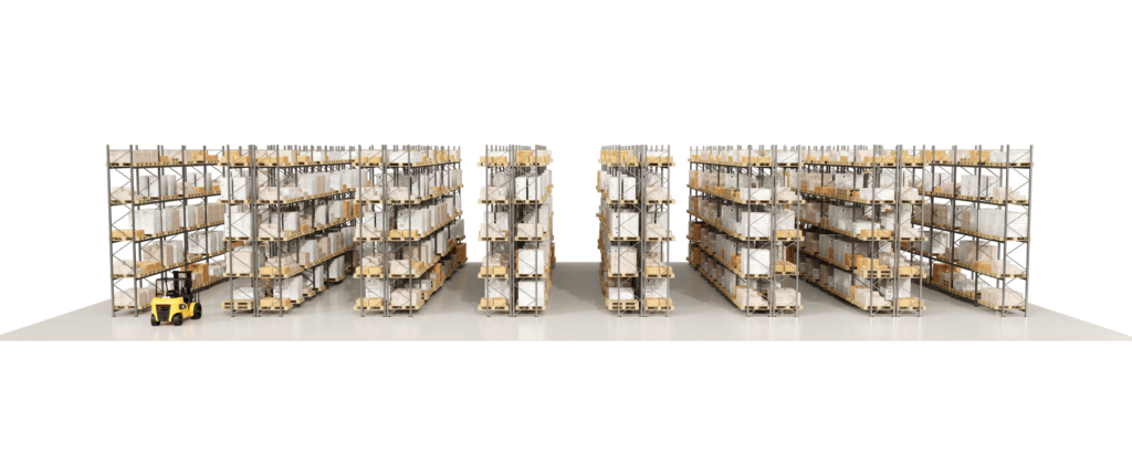 Standard racking system installed to compare to mobile racking