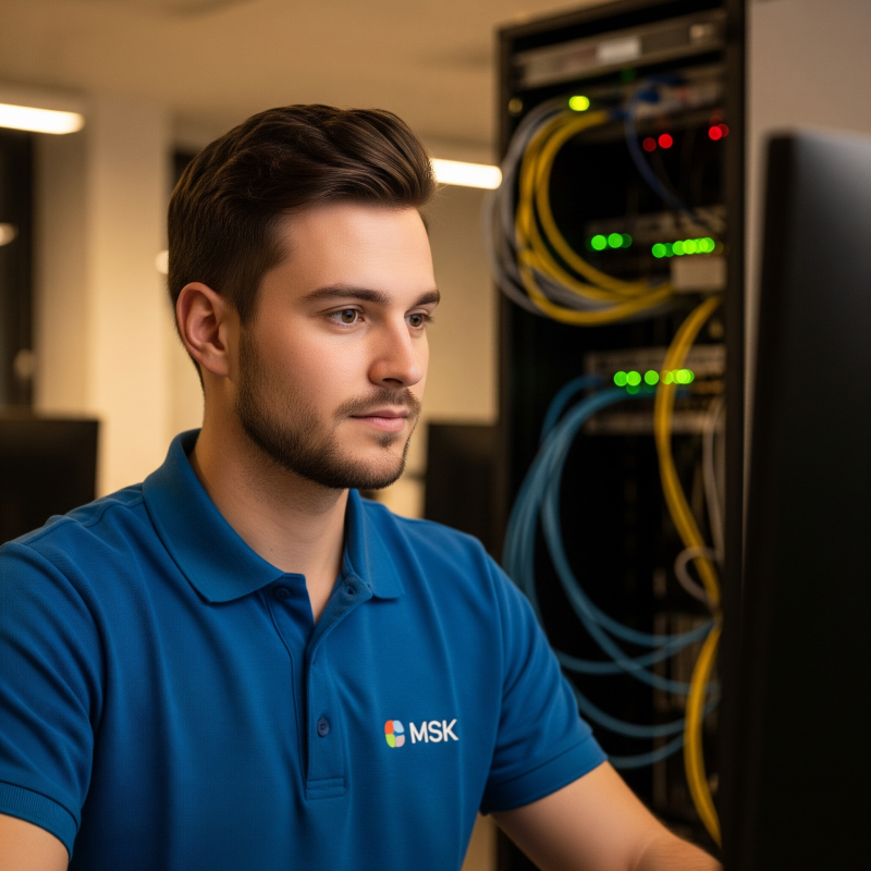 Un technicien TI de chez MSK Canada.